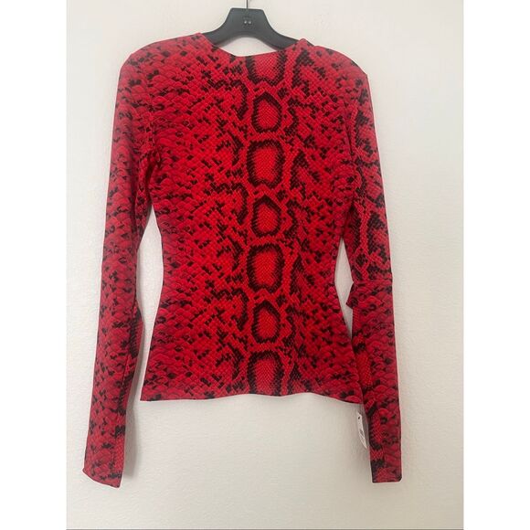 Preen By Thornton Bregazzi Stretch Red Serpent Long Sleeve Top NEW NWT - Picture 7 of 8